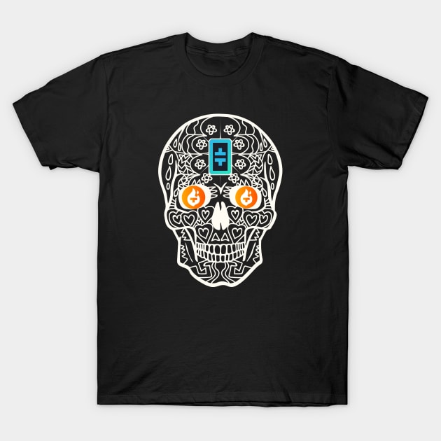 Theta Hodl Crypto Cryptocurrency Tfuel Sugar Skull Logo T-Shirt by BonnaVida